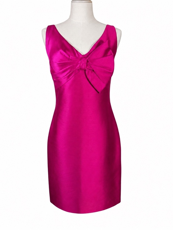 Valentino Dresses & Skirts - WOMENS VALENTINO FUCHSIA PINK BOW SHEATH DRESS SIZE 4 MADE IN ITALY